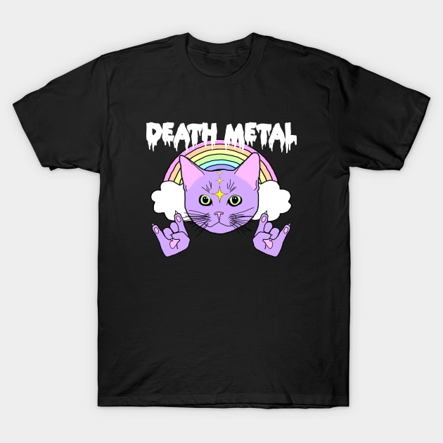 Death Metal Kitty T-Shirt by PsychyPrincess